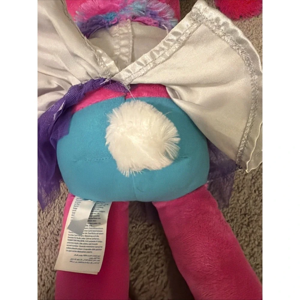 Build-A-Bear Honey Girls Risa Pink Bunny Plush 2018 Silver Sequin Star Dress 20